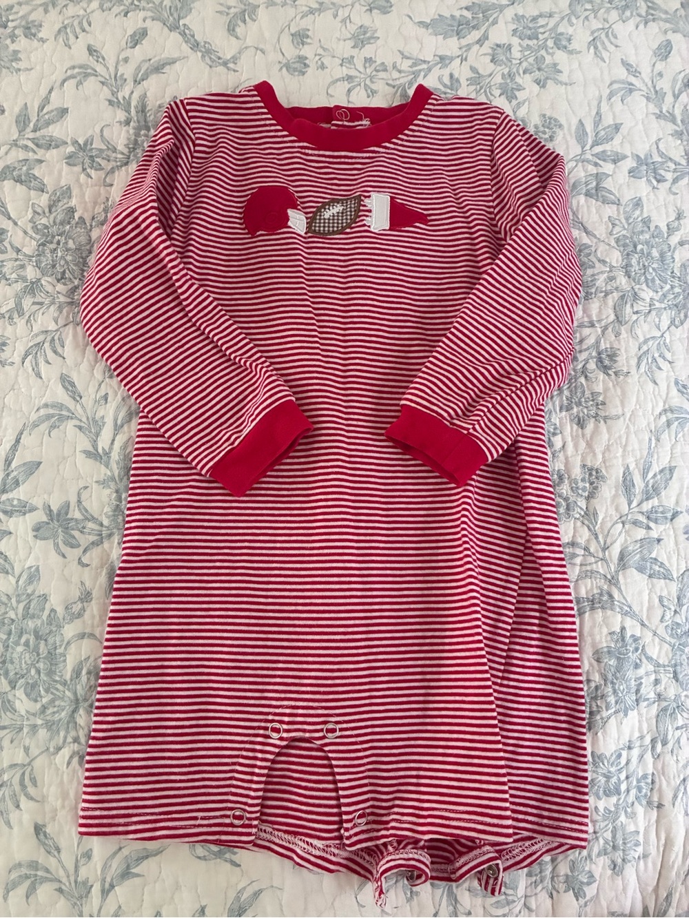 Kids Red & White Striped Sleep Sack with Candy Applique